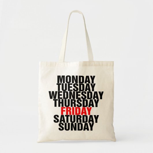 Dagen van de week tote bag (Voorkant)
