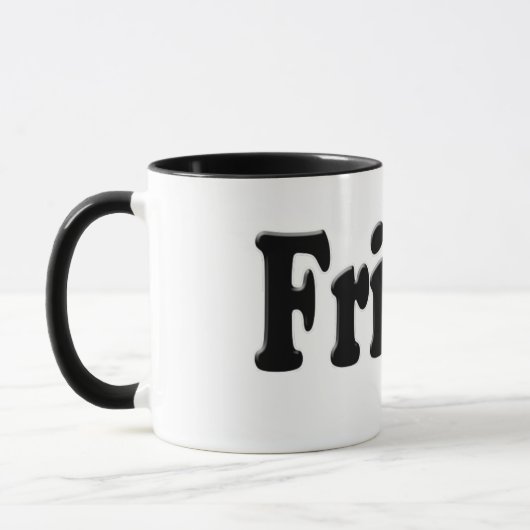 Dagen van de week - vrijdag mok (Links)