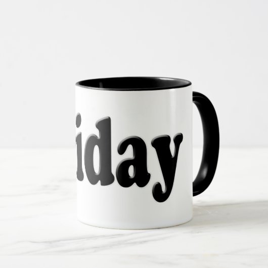 Dagen van de week - vrijdag mok (Voorkant rechts)