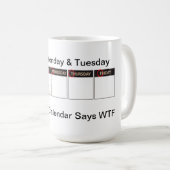 Dagen van de week WTF koffie-Mok Koffiemok (Voorkant rechts)