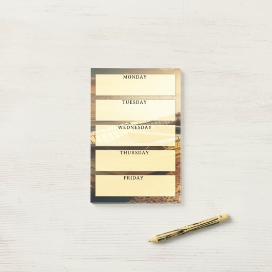 Dagen van de Week Zonnig Geel Post-it® Notes (Op bureau)