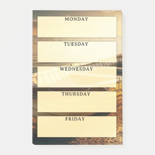 Dagen van de Week Zonnig Geel Post-it® Notes (Voorkant)