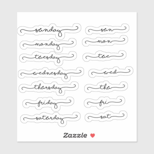 Dagen van de weekblad sticker planner (Vel)
