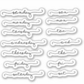 Dagen van de weekblad sticker planner (Voorkant)