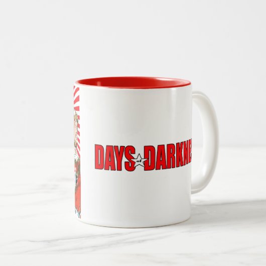 Dagen van donkere koffie-mok tweekleurige koffiemok (Voorkant rechts)