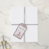 Dagen van feestdag met roze luipaard afdrukken cadeaulabel (Met Touw)