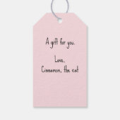 Dagen van feestdag met roze luipaard afdrukken cadeaulabel (Achterkant)