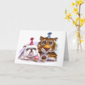 Dagen van feestdagen bij dieren kaart (Gele Bloem)