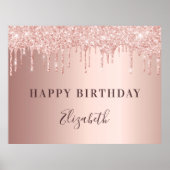 Dagen van goudglitter op een feestdag roos poster (Voorkant)