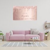 Dagen van goudglitter op een feestdag roos spandoek