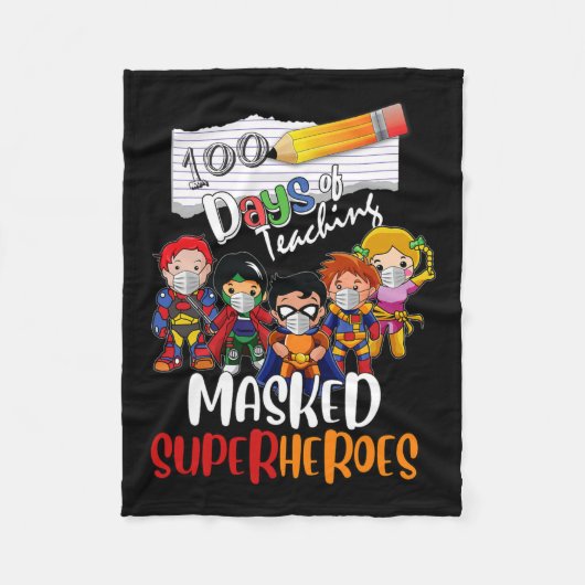 Dagen van het onderwijzen van gemaskerde superheld fleece deken (Voorkant)