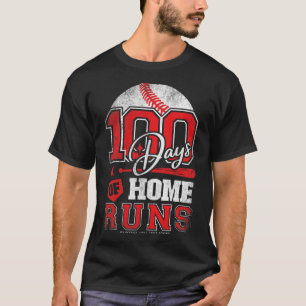 Dagen van huis loopt honkbal jongens Kinder 100e d T-shirt