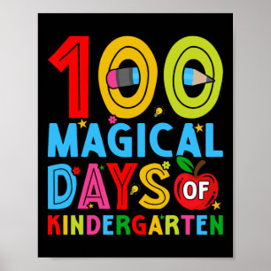 Dagen van kleuterschool Gelukkige 100ste dag van d Poster
