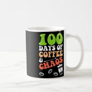 Dagen van koffie en chaos 100e dag school leraar koffiemok