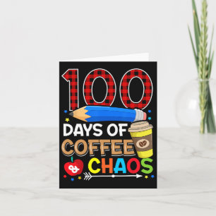 Dagen van koffie en chaos 100ste dag van de school kaart