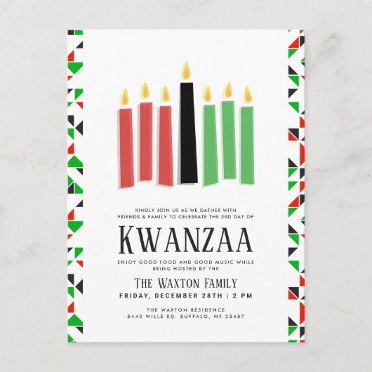 Dagen van Kwanzaa | Gebeurtenis partij Briefkaart (Voorkant)