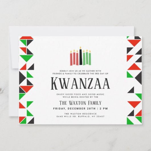 Dagen van Kwanzaa | Uitnodiging feestdag (Voorkant)