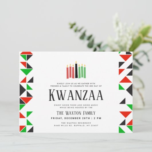 Dagen van Kwanzaa | Uitnodiging feestdag (Staand voorkant)