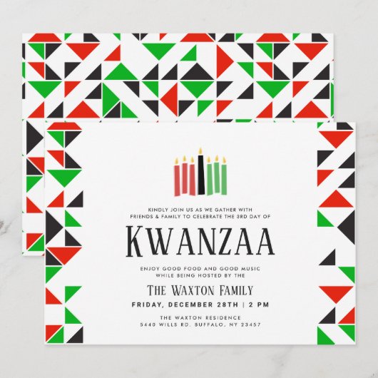 Dagen van Kwanzaa | Uitnodiging feestdag (Voorkant / Achterkant)