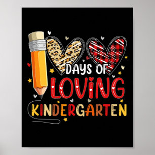 Dagen van liefdevolle kleuterschool hart 100e dag poster