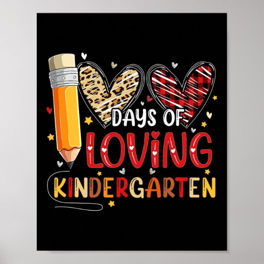 Dagen van liefdevolle kleuterschool hart 100e dag poster (Voorkant)