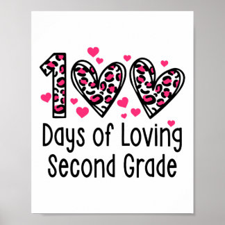 Dagen Van Liefdevolle Tweede Klas Hart 100ste Dag Poster