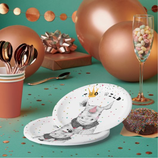 Dagen van moderne dieren papieren bordje (Multi)