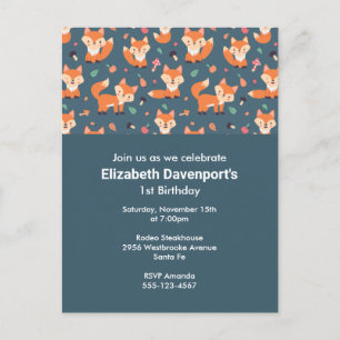 Dagen van Oranje vossenpatroon Uitnodiging Briefkaart