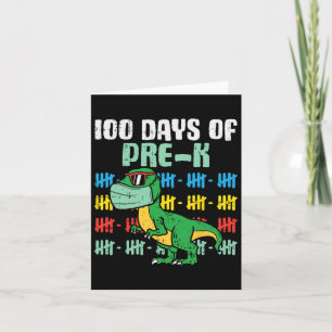 Dagen van Pre-K Trex dinosaurus in masker Quaranti Kaart