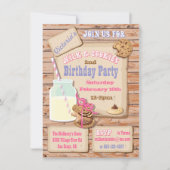 Dagen van Rustic Milk en Cookies Birthday Party Kaart (Voorkant)