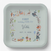 Dagen van schattige puppy dogs Papier Borden Papieren Bordje (Voorkant)