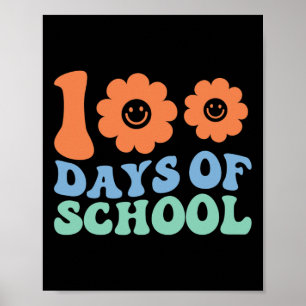 Dagen van School 70s Retro Groovy Leraar Student Poster