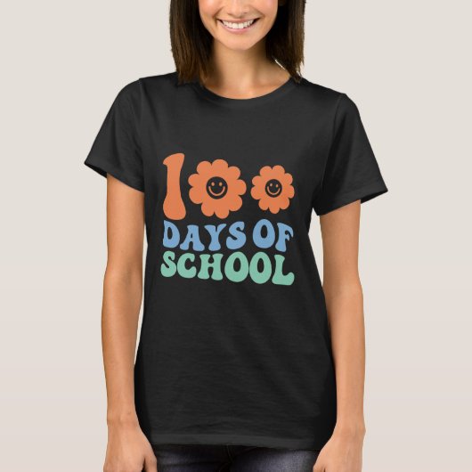 Dagen van School 70s Retro Groovy Leraar Student T-shirt (Voorkant)