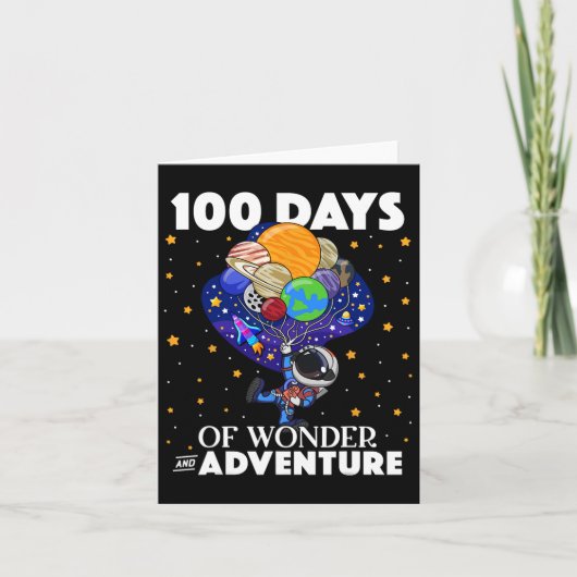 Dagen van School Astronaut Space Boys Kinder 100st Kaart (Voorkant)