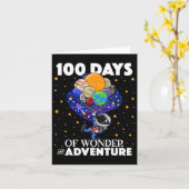 Dagen van School Astronaut Space Boys Kinder 100st Kaart (Gele Bloem)