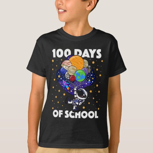 Dagen van School Astronaut Space Boys Kinder 100st T-shirt (Voorkant)