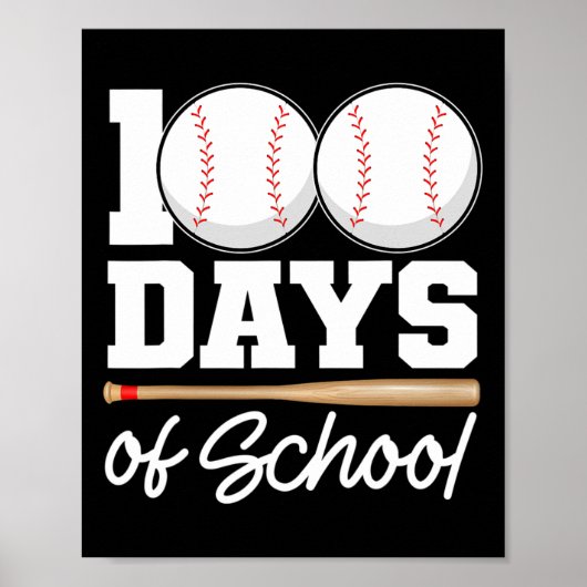 Dagen van School Baseball 100e dag School Gym Teac Poster (Voorkant)