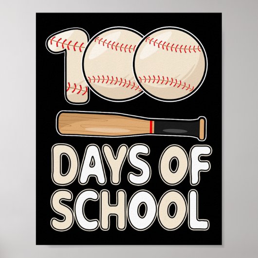 Dagen van School Baseball voor kinderen Student 10 Poster (Voorkant)