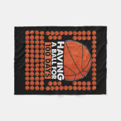Dagen van School Basketbal 100e dag ballen voor jo Fleece Deken (Voorkant (Horizontaal))