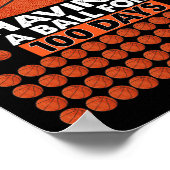 Dagen van School Basketbal 100e dag ballen voor jo Poster (Hoek)