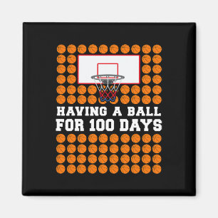 Dagen van School Basketbal 100th Day Balls Gift vo Magneet