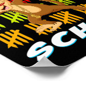 Dagen van School Dabbing Monkey Fun Dierenvrienden Poster (Hoek)