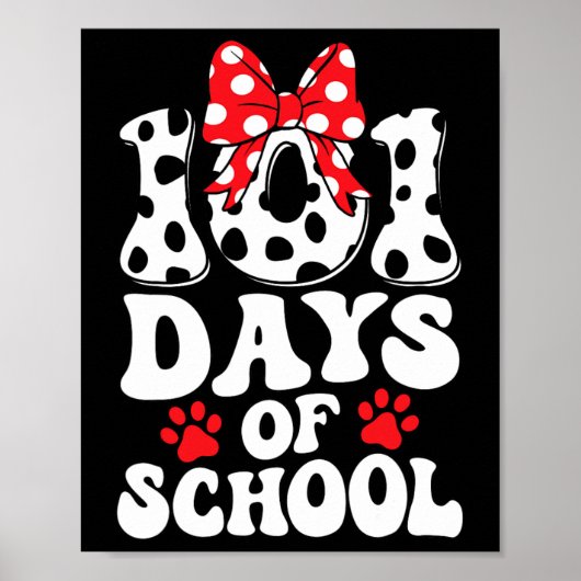 Dagen van School Dalmatische Hond 100 Dagen Slimme Poster (Voorkant)