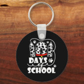 Dagen van School Dalmatische Hond 100 Dagen Slimme Sleutelhanger (Voorkant)