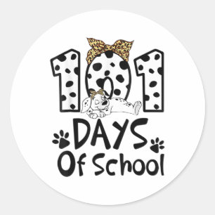 Dagen van School Dalmatische Hond Jongens Meisjes  Ronde Sticker