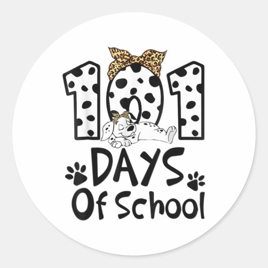 Dagen van School Dalmatische Hond Jongens Meisjes  Ronde Sticker (Voorkant)