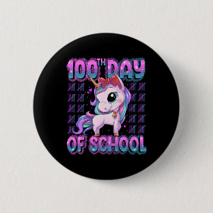 Dagen van School Eenhoorn 100 dagen Slimmer 100e d Ronde Button 5,7 Cm