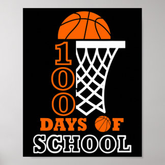 Dagen van School Kinder Basketbal 100ste dag van d Poster