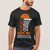 Dagen van School Kinder Basketbal 100ste dag van d T-shirt (Voorkant)
