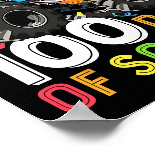 Dagen van School Monster Truck 100e dag van School Poster (Hoek)